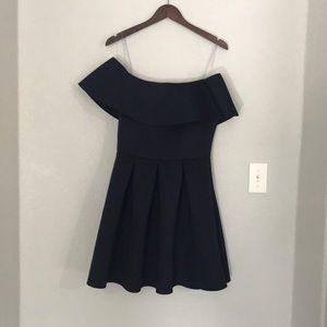 Navy Off Shoulders short dress
